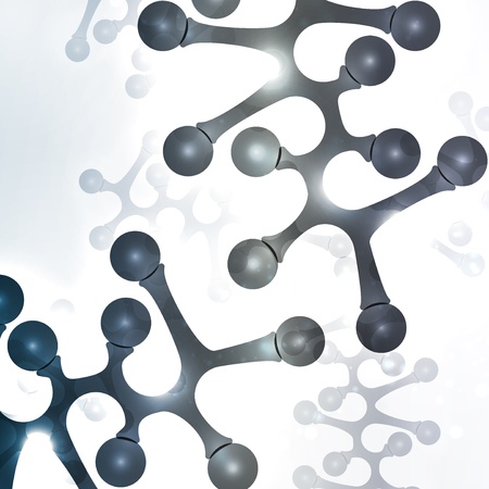 Futuristic dna, abstract molecule, cell illustration の写真素材