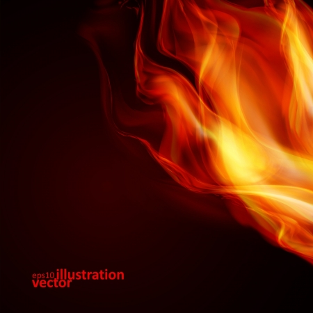 Abstract fire flames on a black background. Colorful vector illustration eps10のイラスト素材