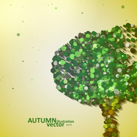 Abstract autumn tree illustration, vector background のイラスト素材