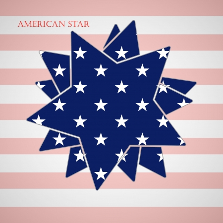 The abstract star with american flag のイラスト素材