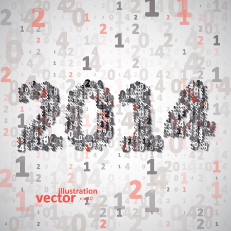 New Year celebration illustration, numbers colorful elementsのイラスト素材