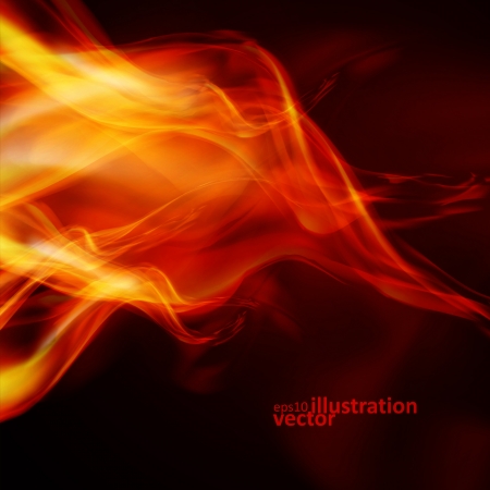 Abstract fire flames on a black background. Colorful vector illustration eps10のイラスト素材