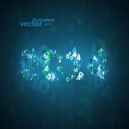 New Year celebration vector illustration, numbers lights elements eps10.のイラスト素材