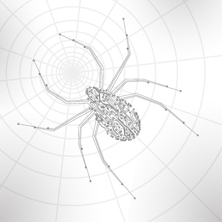 Circuit board background, technology illustration, spider illustrationの写真素材