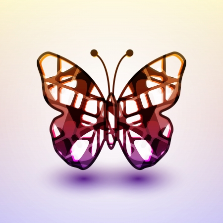 Abstract butterfly, futuristic colorful illustrationの写真素材