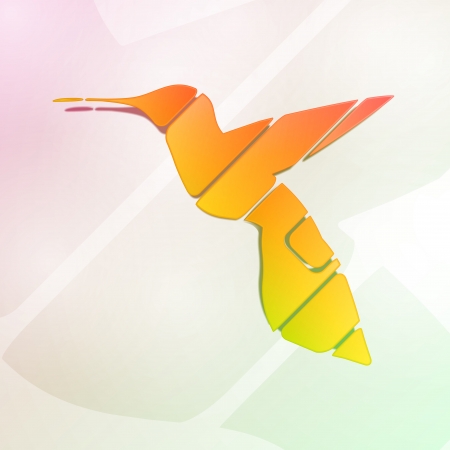 Colorful hummingbird, abstract symbol illustrationの写真素材