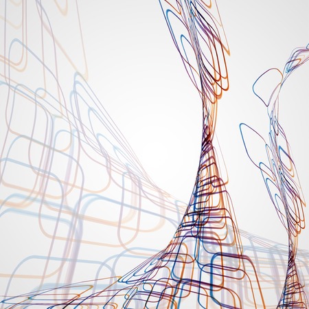Abstract background, futuristic wavy illustration, colorful element.の写真素材
