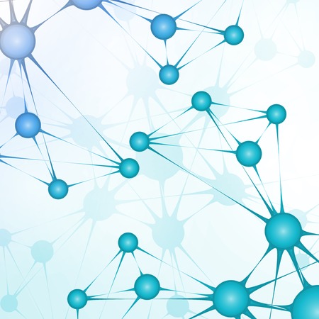 Futuristic dna, abstract molecule, cell illustrationの写真素材