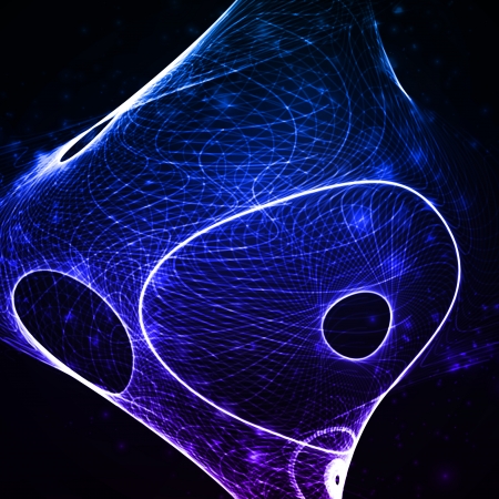 Abstract background, shiny space, futuristic wave illustration.の写真素材