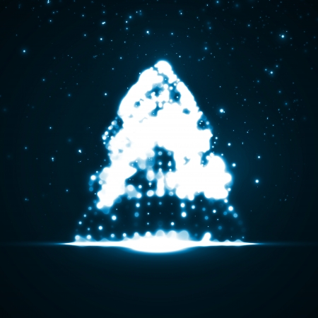 Abstract Christmas tree, colorful lights elements illustrationの写真素材