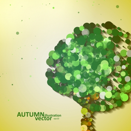 Abstract autumn tree illustration, vector background eps10のイラスト素材