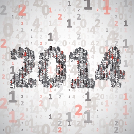 New Year celebration illustration, numbers colorful elementsの写真素材