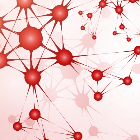Futuristic dna, abstract molecule, cell illustrationの写真素材