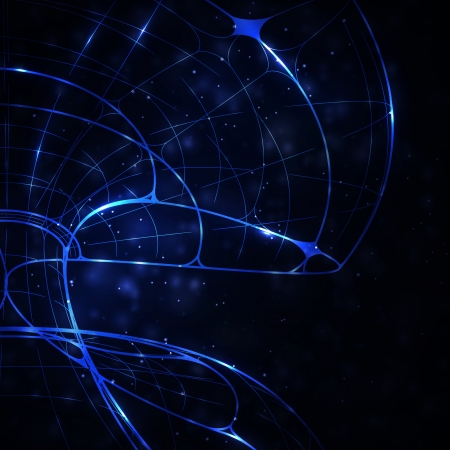 Abstract technology, technical drawing, shiny space backgroundの写真素材
