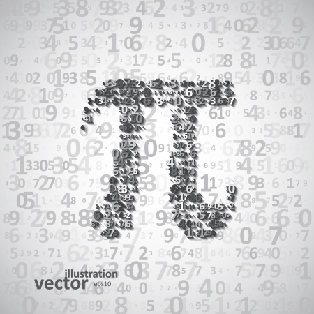 The mathematical constant Pi, many digits, illustration eps10のイラスト素材