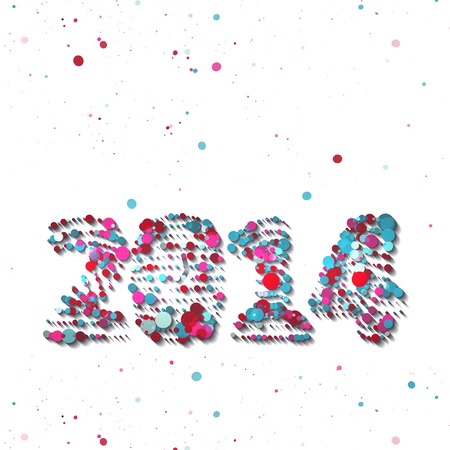 New Year celebration illustration, colorful elementsの写真素材