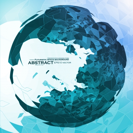 Abstract geometric illustration, blue vector background  のイラスト素材
