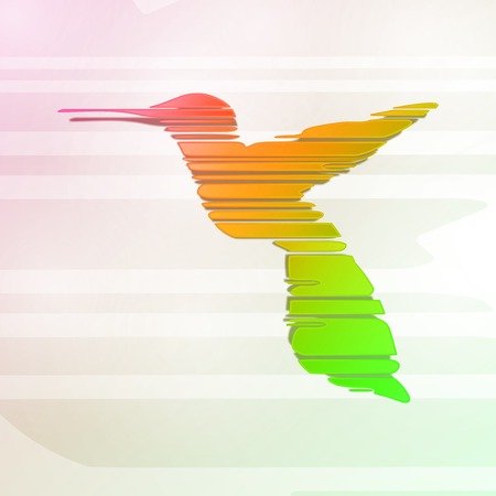 Colorful hummingbird, abstract symbol illustrationの写真素材