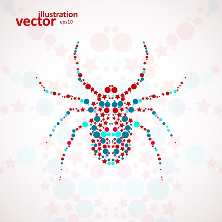 Abstract vector spider cartoon, colorful art のイラスト素材
