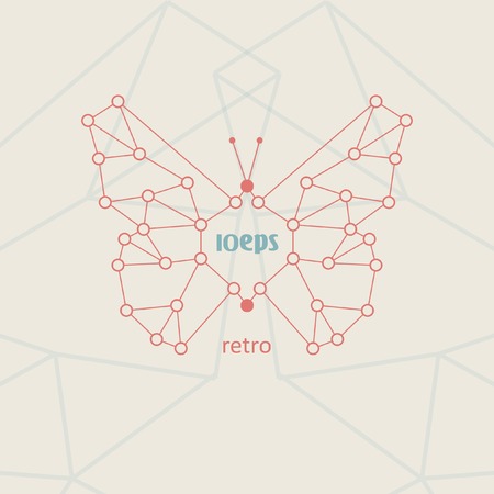 Retro style, vintage technology, butterfly vector illustration eps10.のイラスト素材