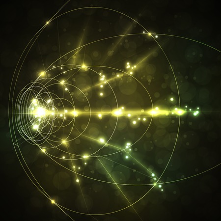 Futuristic abstract illustration, neon technology backgroundの写真素材