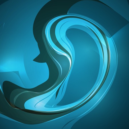 Abstract waving background, futuristic style illustrationの写真素材