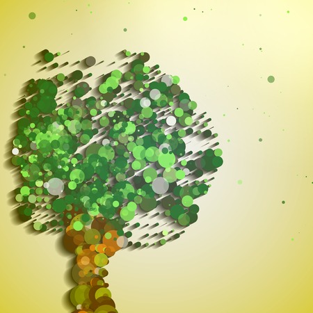 Abstract tree illustration, autumn backgroundの写真素材