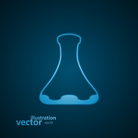 Laboratory flask, blue background, abstract vector illustration eps10のイラスト素材