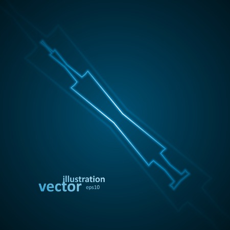 Abstract syringe icon, blue background, vector illustration eps10のイラスト素材