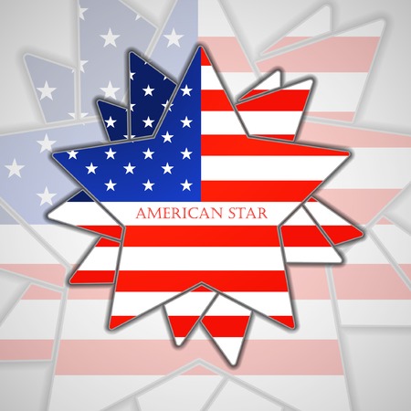 The abstract star with american flag, vector illustration のイラスト素材