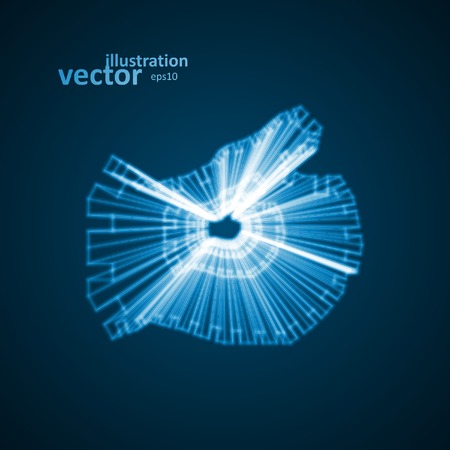 Abstract symbol of LIKE, blue background, vector illustration のイラスト素材