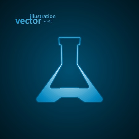 Laboratory flask, blue background, abstract vector illustration のイラスト素材