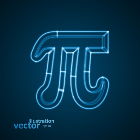 The mathematical constant Pi, blue background, abstract vector illustration のイラスト素材