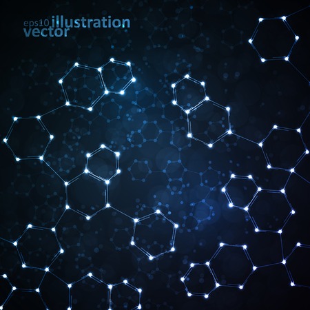 Futuristic dna, abstract molecule, cell illustration eps10のイラスト素材