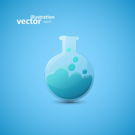 Chemical laboratory flask, vector graphic design, stylish concept のイラスト素材