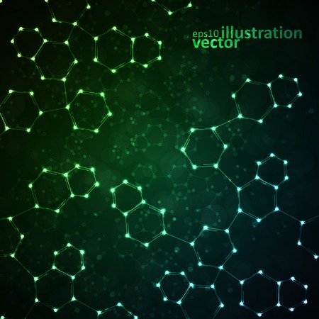 Futuristic dna, abstract molecule, cell illustration eps10のイラスト素材