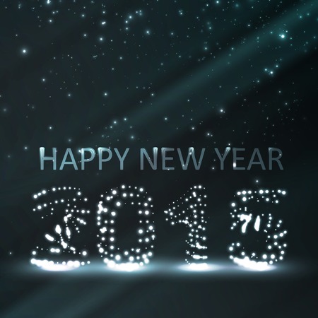 New Year celebration vector illustration, colorful lights elements のイラスト素材