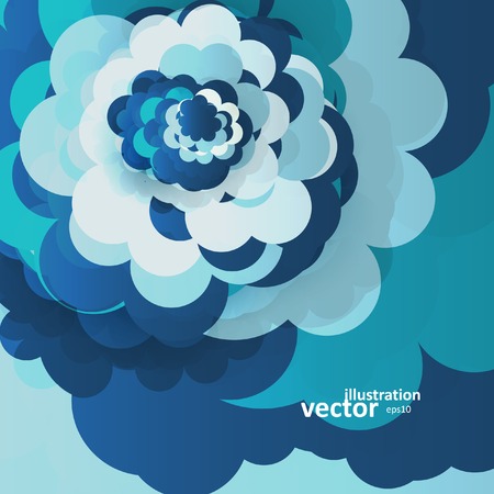 Blue sky clouds illustration, colorful art background, vector eps10のイラスト素材