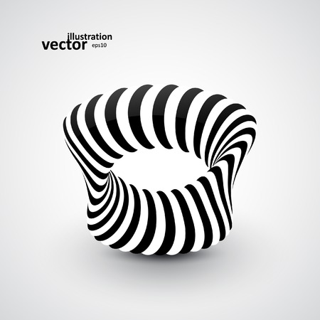 Abstract dynamic illustration, black and white 3d  のイラスト素材