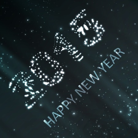 New Year celebration vector illustration, colorful lights elements  .