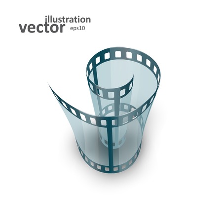 Spiral of film strip. Graphic concept for your design. vector illustration eps10のイラスト素材