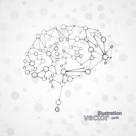Molecular structure in the form of brain, futuristic vector illustration.のイラスト素材