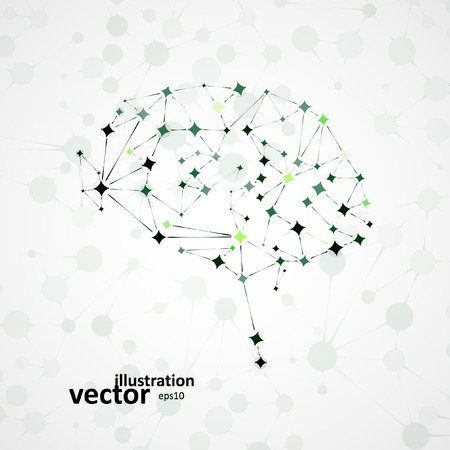 Molecular structure in the form of brain, futuristic vector illustration のイラスト素材