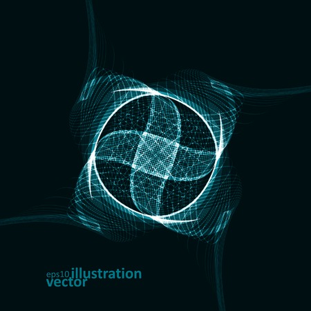 Abstract dynamic background, futuristic wavy vector illustration のイラスト素材