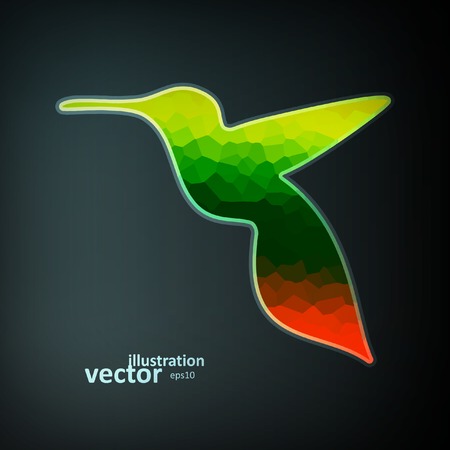 Colorful hummingbird, abstract futuristic art, stylish illustration eps10のイラスト素材