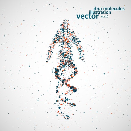 Futuristic model man of dna, abstract molecule, cell illustration eps10のイラスト素材