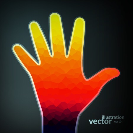 Abstract colorful hand, futuristic vector illustration eps10のイラスト素材