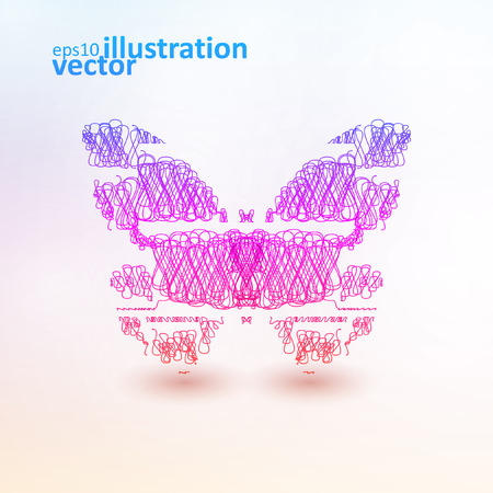 Abstract butterfly, futuristic colorful vector illustration eps10のイラスト素材