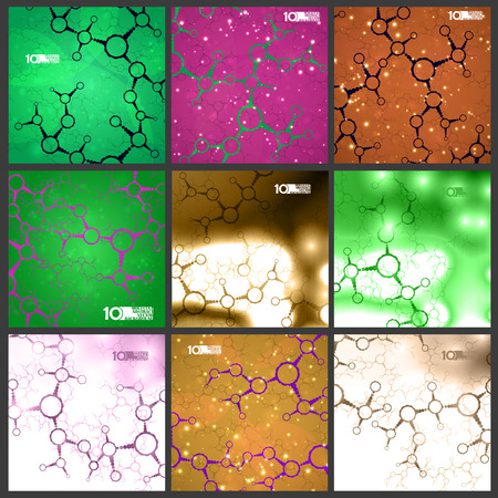Futuristic set dna, abstract moleculeのイラスト素材