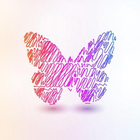 Abstract butterfly, futuristic colorful vector illustration eps10のイラスト素材